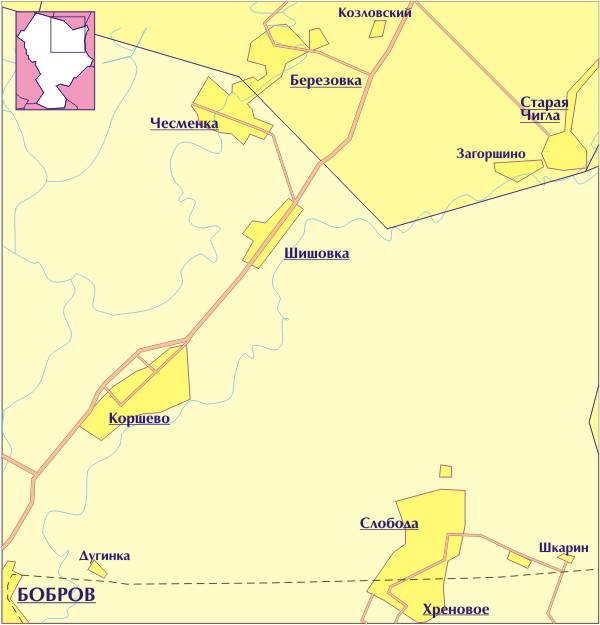 Карта боброва воронежской области