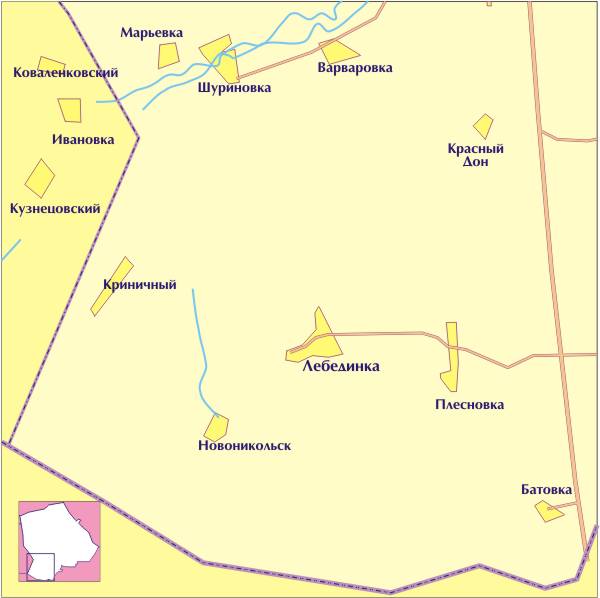 Карта богучарского района воронежской области с селами