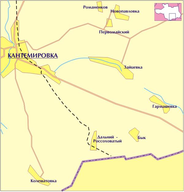 Карта кантемировского района