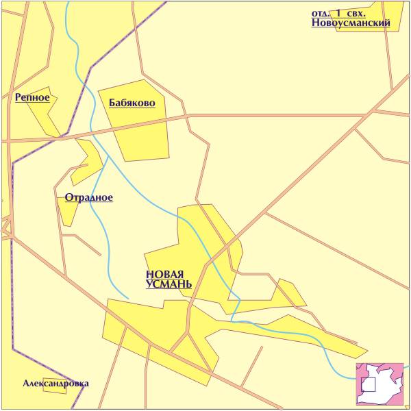 Карта новоусманского района воронежской области подробная