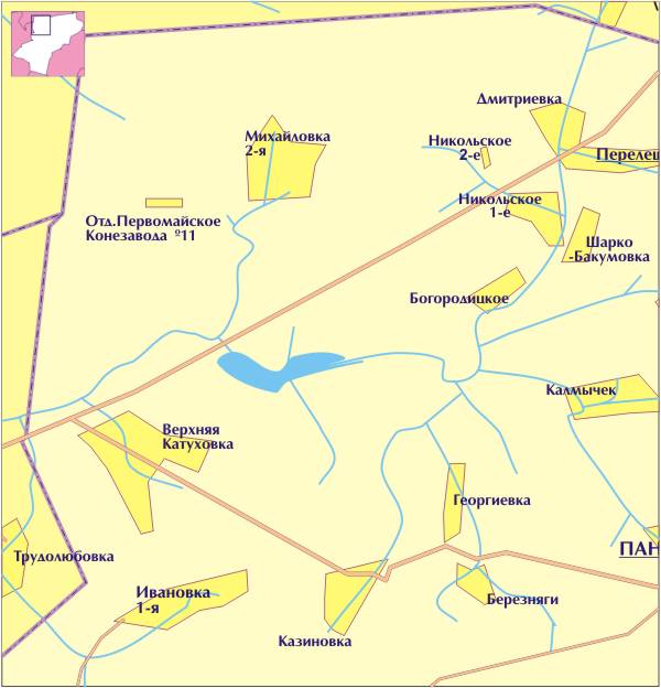 Карта панинского района воронежской области с селами