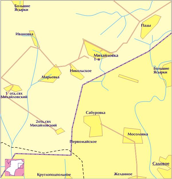 Карта панинского района воронежской области с селами