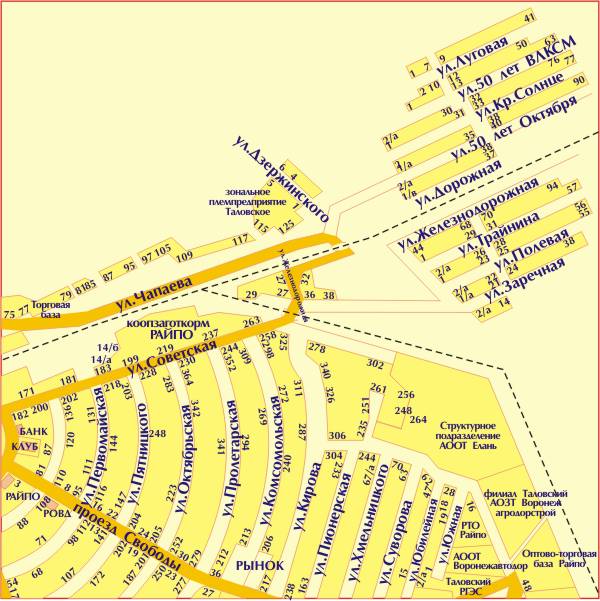 Карта таловой воронежской области