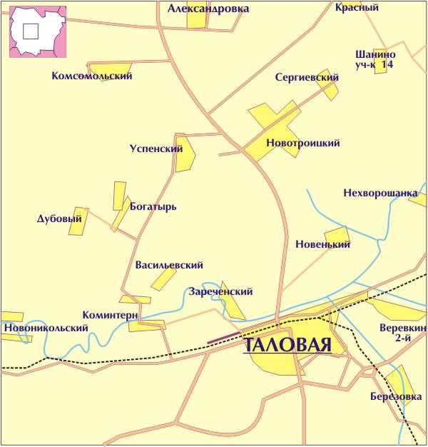 Карта таловой воронежской области