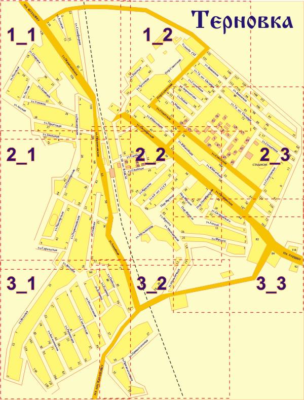 Подробная карта терновского района воронежской области
